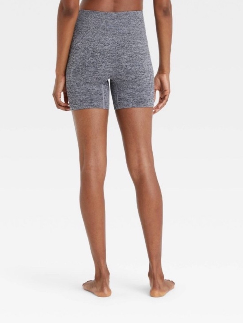 Colsie Heather Gray High-Rise Ribbed Lounge Bike Shorts